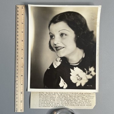 Vintage 1937 Marjorie Lord RKO Debut Press Photo Ernest Bachrach 8x10 Snipe B&W