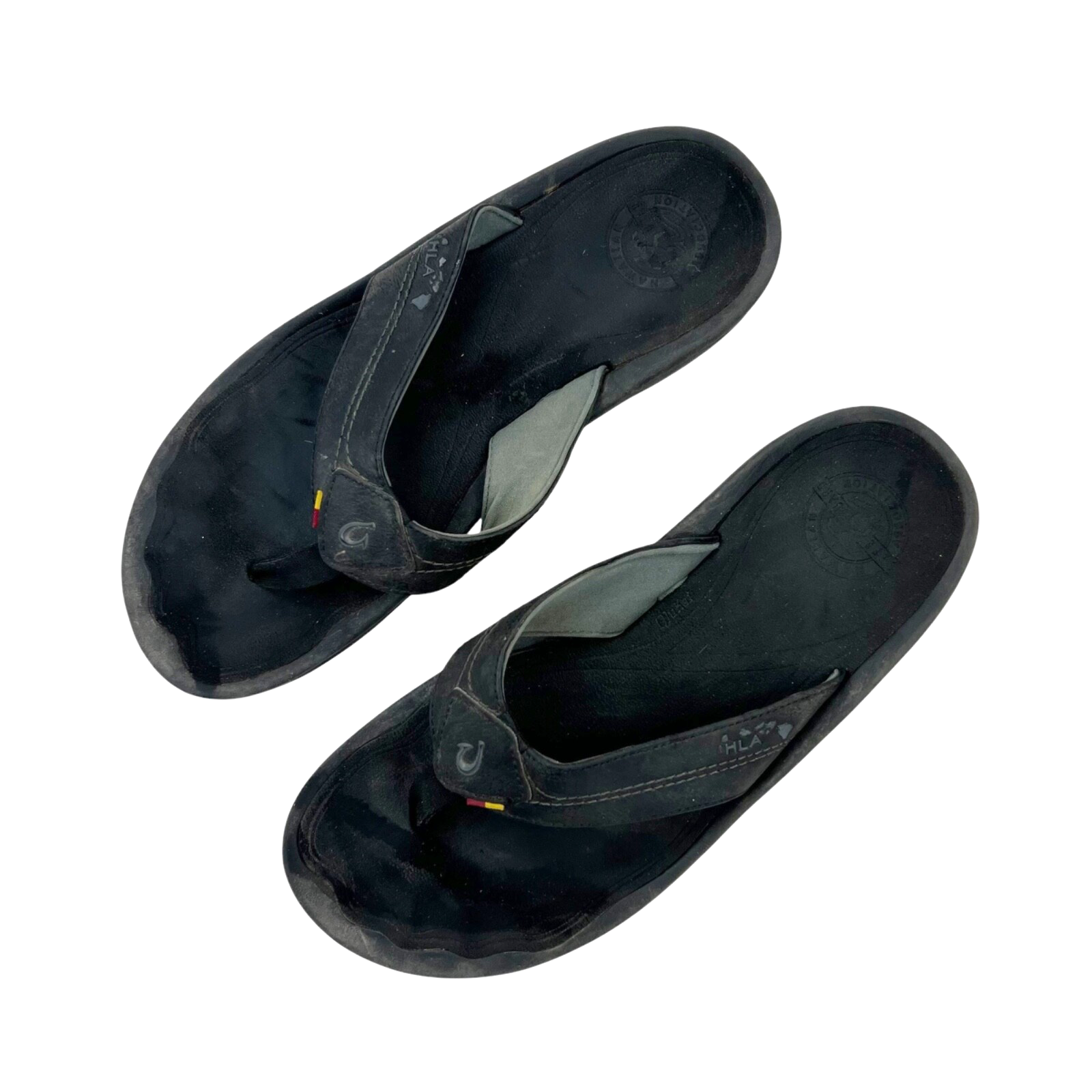 OluKai Mens Black Flip Flops Sandals Size 12 Comfortable Beach Footwear-image
