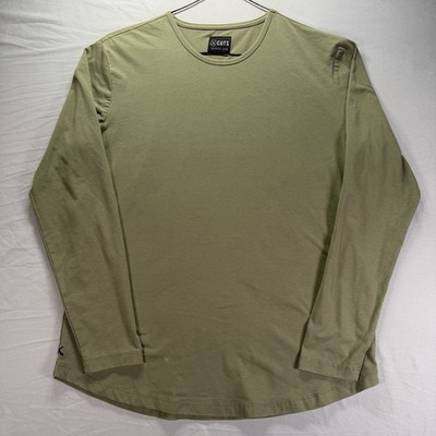 Cuts Shirt Mens Large Green Curve-Hem Pyca Pro Stretch Solid Crewneck Tee