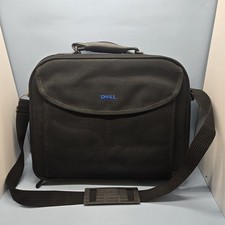 DELL LAPTOP BRIEFCASE   Classic Canvas Black Heavy Duty Strap Pockets Zipper 15"