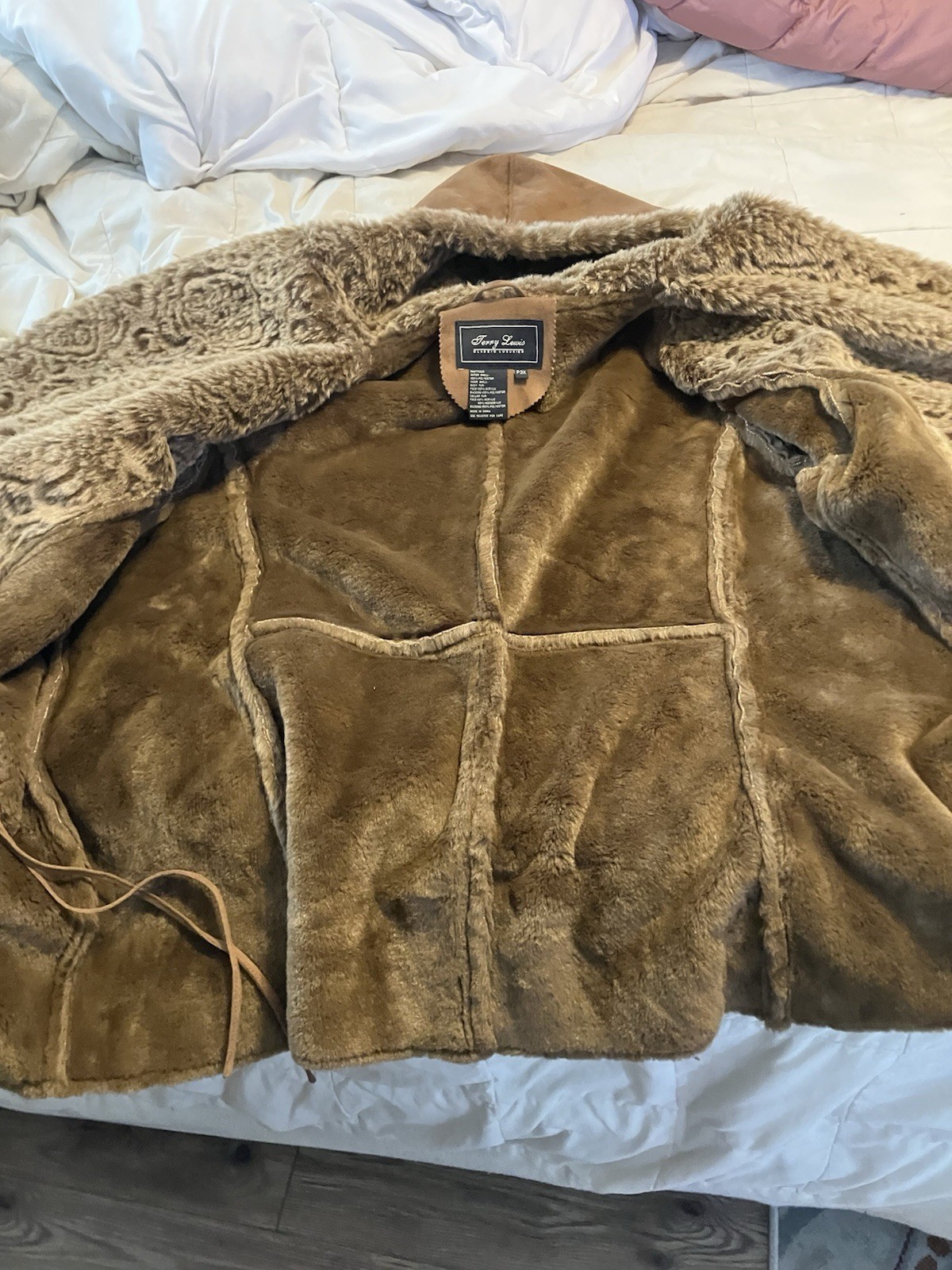 Terry Lewis Classic Luxuries Faux Shearling Coat P3X Plus Size Hooded Y2K Brown