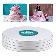 White Cake Drums Round 10 Inch Cake Boards with 1/2-Inch Thick 10 Inch 4 PCS 