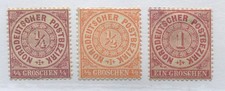 North German Confederation 1869 1/4, 1/2, and 1 kr mint no gum