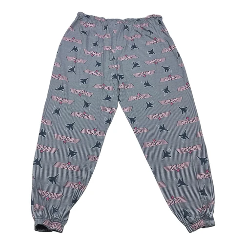 Top Gun | Gray & White Striped Pink Nightime Pajama Pants | Women's Size L 12/14 - Picture 2 of 7