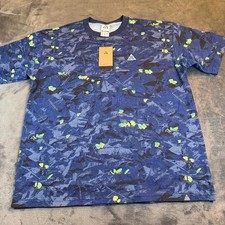Nike ACG Leafcutter Dri Fit Loose Fit T Shirt Mens Medium Blue Graphic Print NWT
