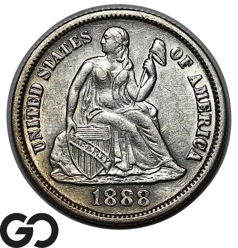 1888-S Seated Liberty Dime, Nice Brilliant Uncirculated++