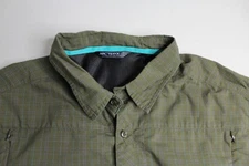 Mens L Large Arc'teryx Long Sleeve Button Up Green Purple Teal Lines Arcteryx