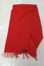 Vintage 100 Cashmere Scarf Red Made in West Germany Short Unisex