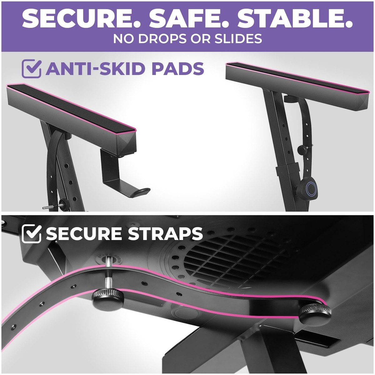 Liquid Stands Keyboard Stand w/ Wheels - Black Z Style Adjustable