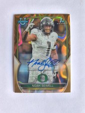 2022 BOWMAN UNIVERSITY CHROME NOAH SEWELL GOLD LAVA REFRACTOR AUTO SP /50 RC