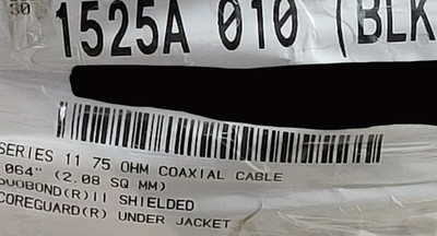 Belden 1525A RG-11 BCCS Gel-Flooded Duobond II Direct Burial Coaxial Cable /50ft