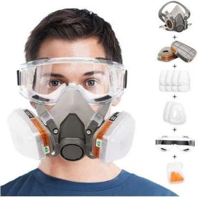 Masque Respiratoire Réutilisable Demi-Visage 6200 avec Filtres Anti-Poussière - Photo 1/4