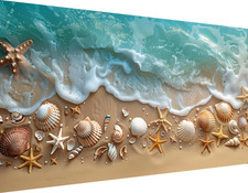 Beach Diamond Art Kits for Adults - 5D Seaside Shell Large Diamond Painting Kits