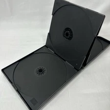 Laserline CD DVD Fold Out 6 Disc Storage Case Black Plastic Accordian Style