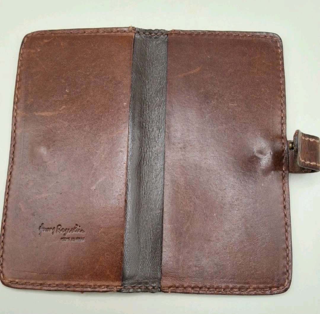 Henry Beguelin Long Wallet Brown Embossed Leather | eBay