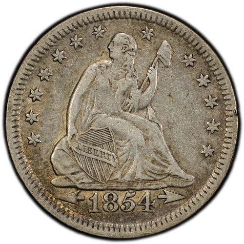 1854 Liberty Seated Quarter PCGS VF-30 - True View Images