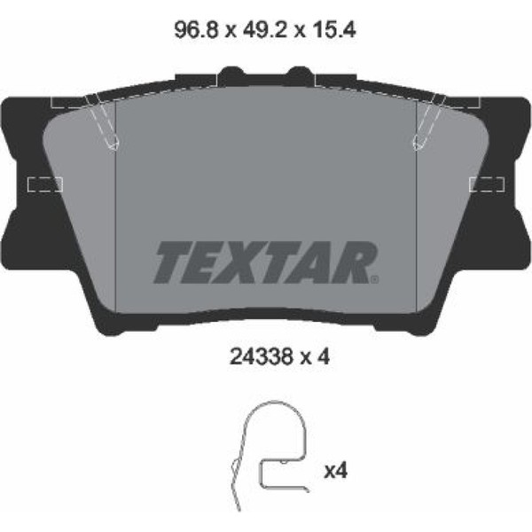 Textar 2433801 Bremsbelagsatz FüR Toyota Lexus RAV 4 Camry RAV 4 VAN Avalon HS-image