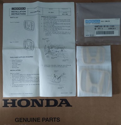 Rare Honda CRV 97-01 Gold Emblem Kit