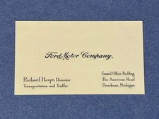 c1960s DEARBORN MICHIGAN FORD MOTOR COMPANY BUSINESS CARD MINT ! HAUPT AUTO L@@K