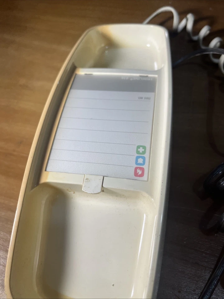 Teléfono fijo AT&T 210 Trimline/Slimline blanco tono táctil escritorio/pared probado Foto 3 de 4