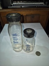 Set of 2 Vintage Davol  Anti-Colic  4- and 8-ounce Baby Bottles E10