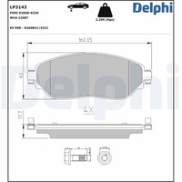 Delphi Bremsbelagsatz Scheibenbremse LP3143 FüR Renault Nissan Fiat Trafic Opel