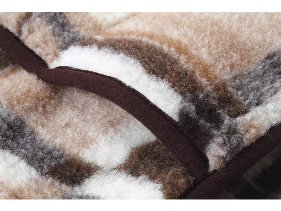 Wolldecke Schafwolldecke Wohndecke Schurwolle Merino 100%,WOOLMARK kariert - Bild 3 von 4