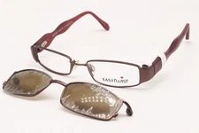 NEW EASYTWIST CT 186 10 BROWN AUTHENTIC EYEGLASSES SUNGLASSES W/CLIP ON 48-17