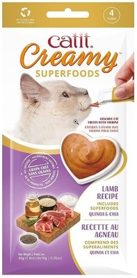 Cat, Catit Creamy Superfood Lickable Lamb, Quinoa and Chia Cat Treat (2.5 oz)