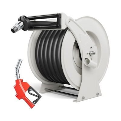 Diesel Fuel Hose Reel Retractable 1'' x 50' with Fueling Nozzle Diesel Hose Re...