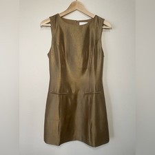 NEW Reformation Citron Mini Sleeveless Dress Brown Bronze | US 4 UK 8