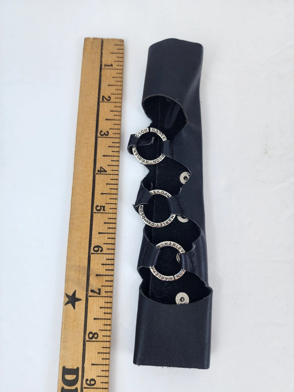 Harley Davidson Black Leather Hair Glove 9" Long, Hair Accessory