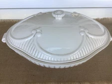 The Cellar Macys Antique White Embossed CLR 23- Covered Serving Dish/Bowl