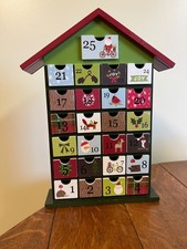 House Shaped Wood Advent Calendar with Drawers