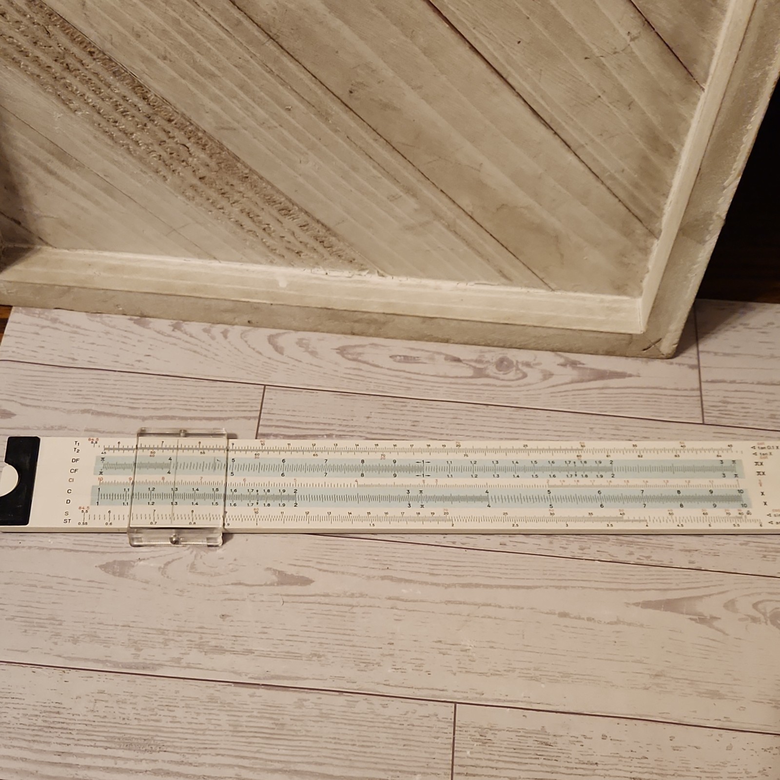 VINTAGE DIETZGEN CLEAR SCALE 1739L SLIDE RULE WITH CASE AND PAPERWORK