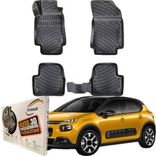 Trimak Autofußmatten kompatibel mit Citroen C3 3.Gen ab 2017 Gummimatten