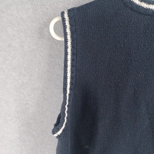 The Childrens Place Classic Cable Knit Vest XL 14 Blue Preppy Pullover V-Neck - Picture 17 of 18