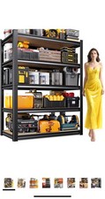 Storage Shelves 5 Tier Garage Shelving Heavy Duty, Adjustable Metal Shelving Uni