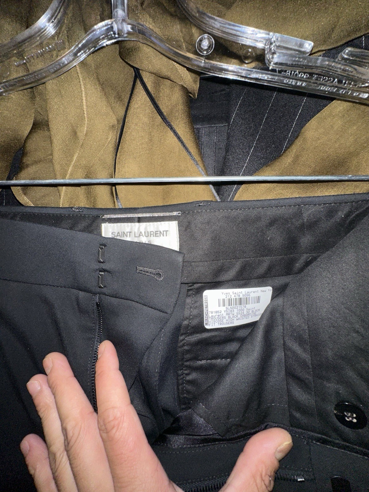 Pantalone Saint Laurent SS24 30 nero gabardine viscosa vita alta vestibilità dritta