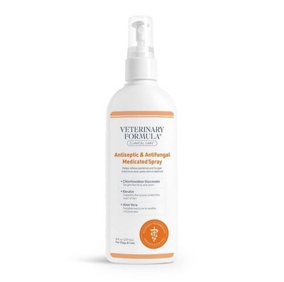 Antiseptic and Antifungal Medicated Spray for Dogs & Cats, 8 Fl Oz Exp 8/28