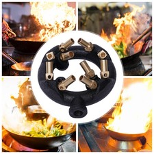 Jet Burner with 10 heads of Natural Gas Intake Chinese Wok Range Pot 80,000 BTU