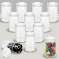 10 Pack Empty Clear Film Canisters with Lids Small Plastic Storage Containers