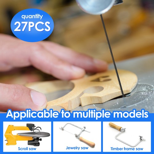 27Pcs Scroll Saw Blades 6-1/2inch High Carbon Steel Coping Saw Blades Set NXX - Picture 5 of 11