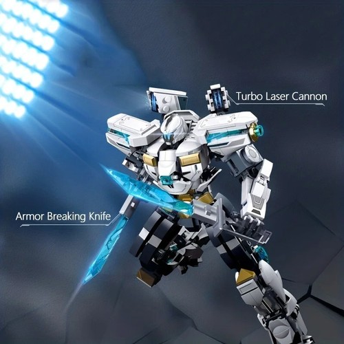 White Guardian Robot Warrior Building Blocks Set - Picture 4 of 5