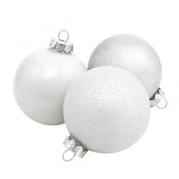 24Er Set Schneekugeln Weiß Winterzauber Echtglas Baumschmuck Ø6Cm H6,5Cm -