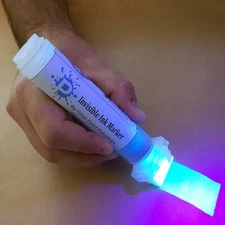 Invisible Ink Pen Marker 30mm Felt Tip (Refillable) + Invisible Ink Blue 250ml