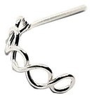 Nose Ring Infinity Crawler Ring Twist Knot 22g (0.6mm) 925 Silver L Bendable Pin