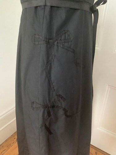 SOAKED IN LUXURY BLACK DRESS with ribbon applique detail, lined size L (UK12-14) - Picture 2 of 8