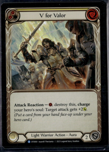 Flesh and Blood V for Valor (Yellow) RAINBOW FOIL DTD061 FAB TCG - Picture 1 of 1