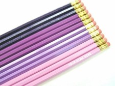 12 Hexagon "Shades of Purple" Personalized Pencils